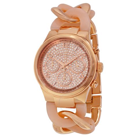 michael kors runway twist rose gold-tone ladies watch mk4283|Michael Kors Women's Chronograph Runway Twist Rose Gold .